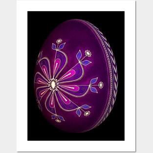 Purple pysanky easter egg Posters and Art